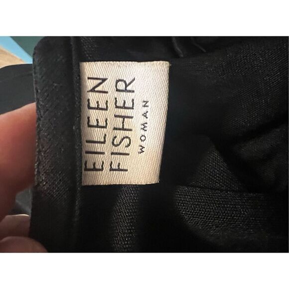 Vintage Eileen Fisher Woman Nlack Slinky Knit Lightweight Black One Button Cardi - Picture 9 of 10